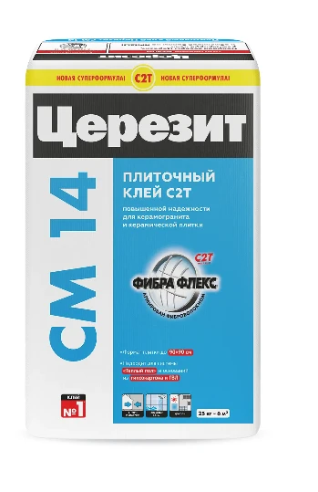 Клей для плитки и керамогранита Ceresit CM 14, 25 кг