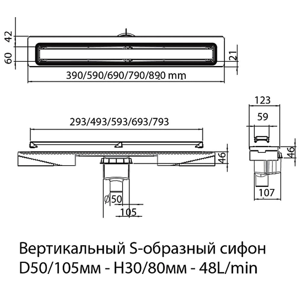 Душевой лоток Berges B1 Keramik 60 094017 бронза