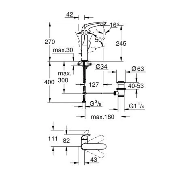 Смеситель для раковины Grohe Eurostyle New 23718003 хром
