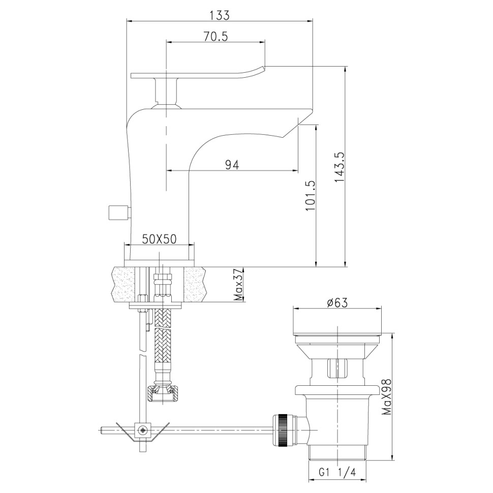 Смеситель для раковины Lemark Contest LM5806CW белый / хром