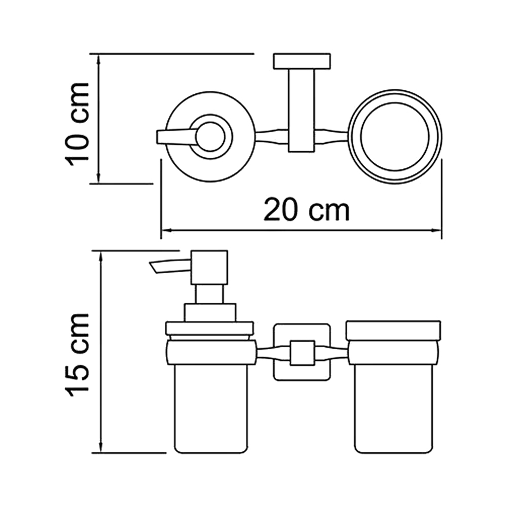 Дозатор Wasserkraft Lippe K-6589 со стаканом, хром