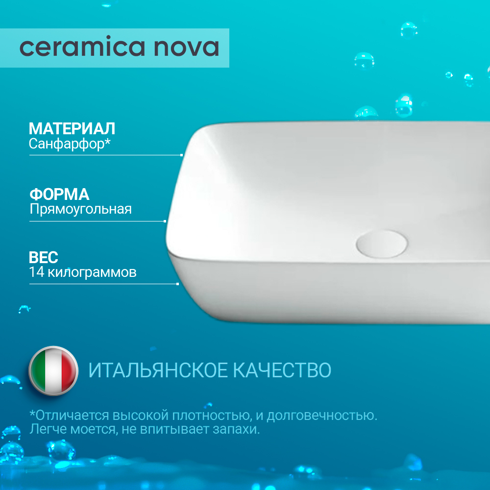 Раковина накладная Ceramica Nova FORM CN2003 белая глянцевая