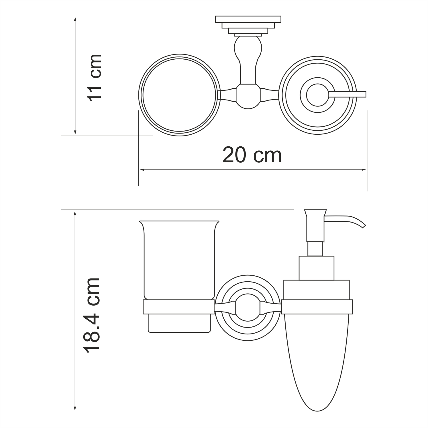 Дозатор Wasserkraft Ammer K-7089 со стаканом, хром матовый