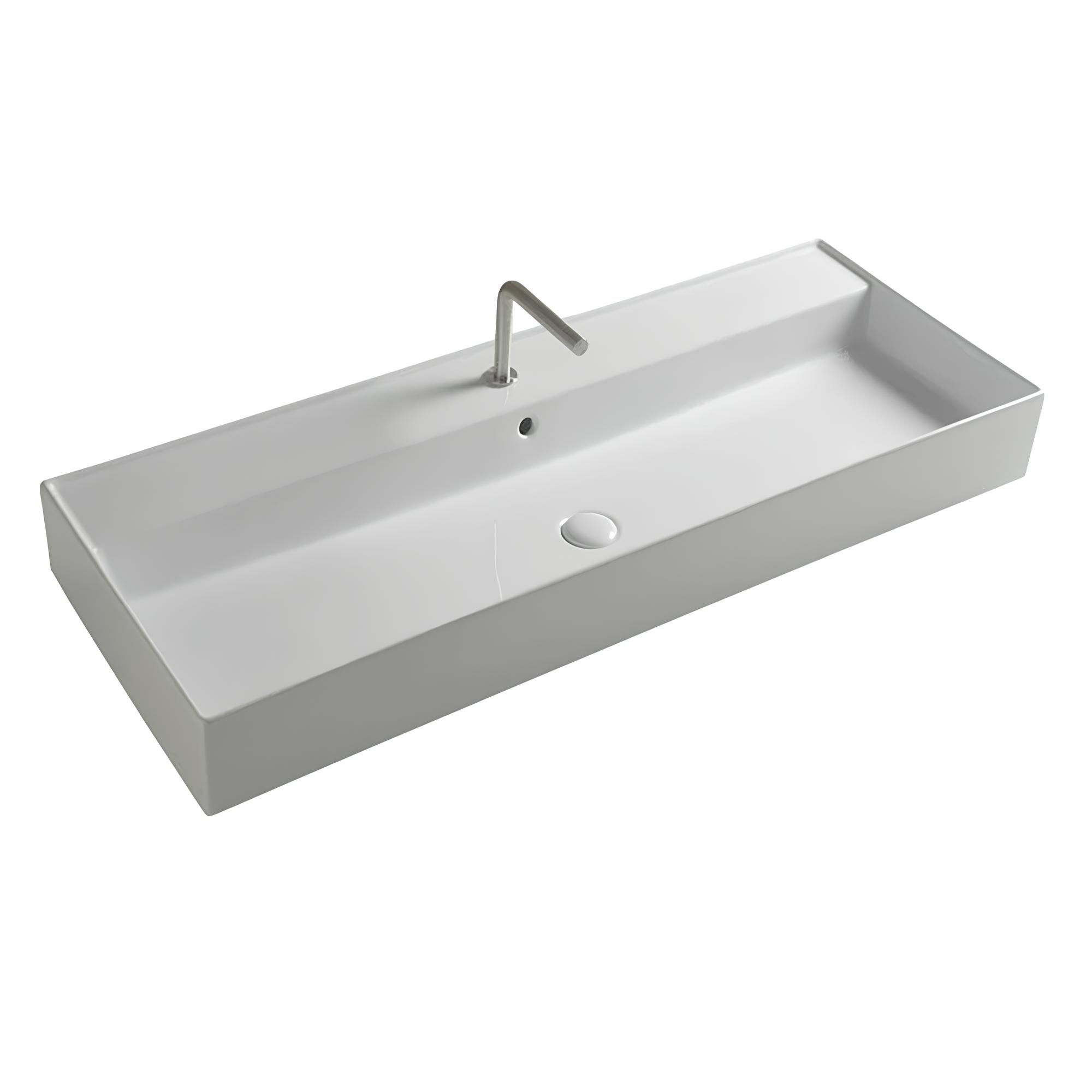 Раковина накладная Tecla Twenty TW13011 белая гялнцевая