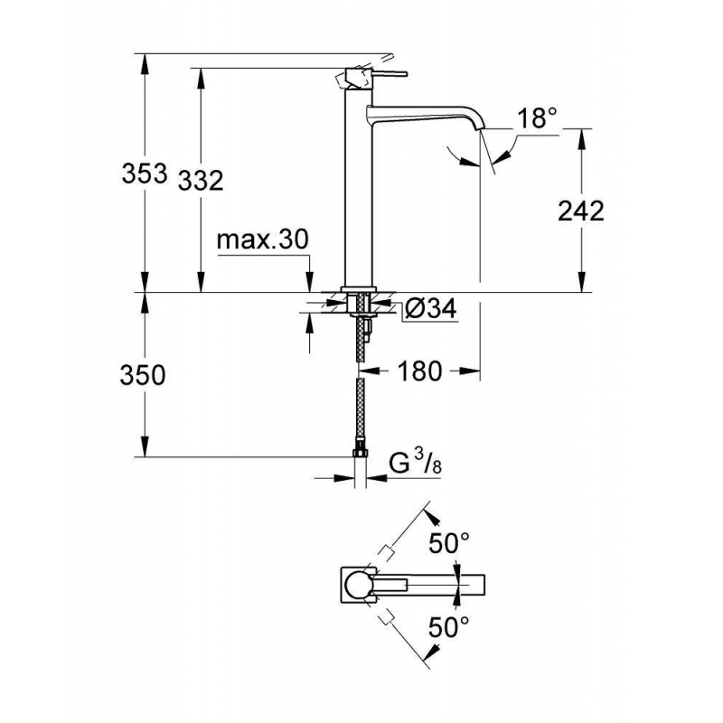 Смеситель для раковины Grohe Allure 23403000 хром