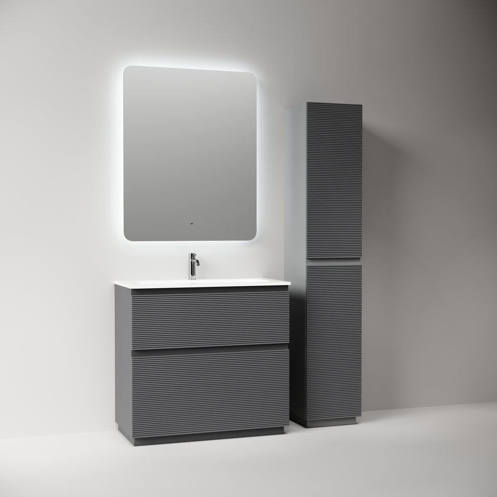 Тумба с раковиной Sancos Folk Floor 90 напольная, Grey soft