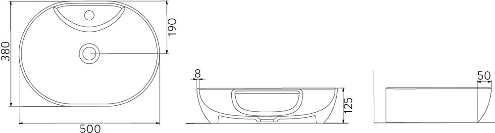 Раковина накладная Seramiksan Alto A002061H белая