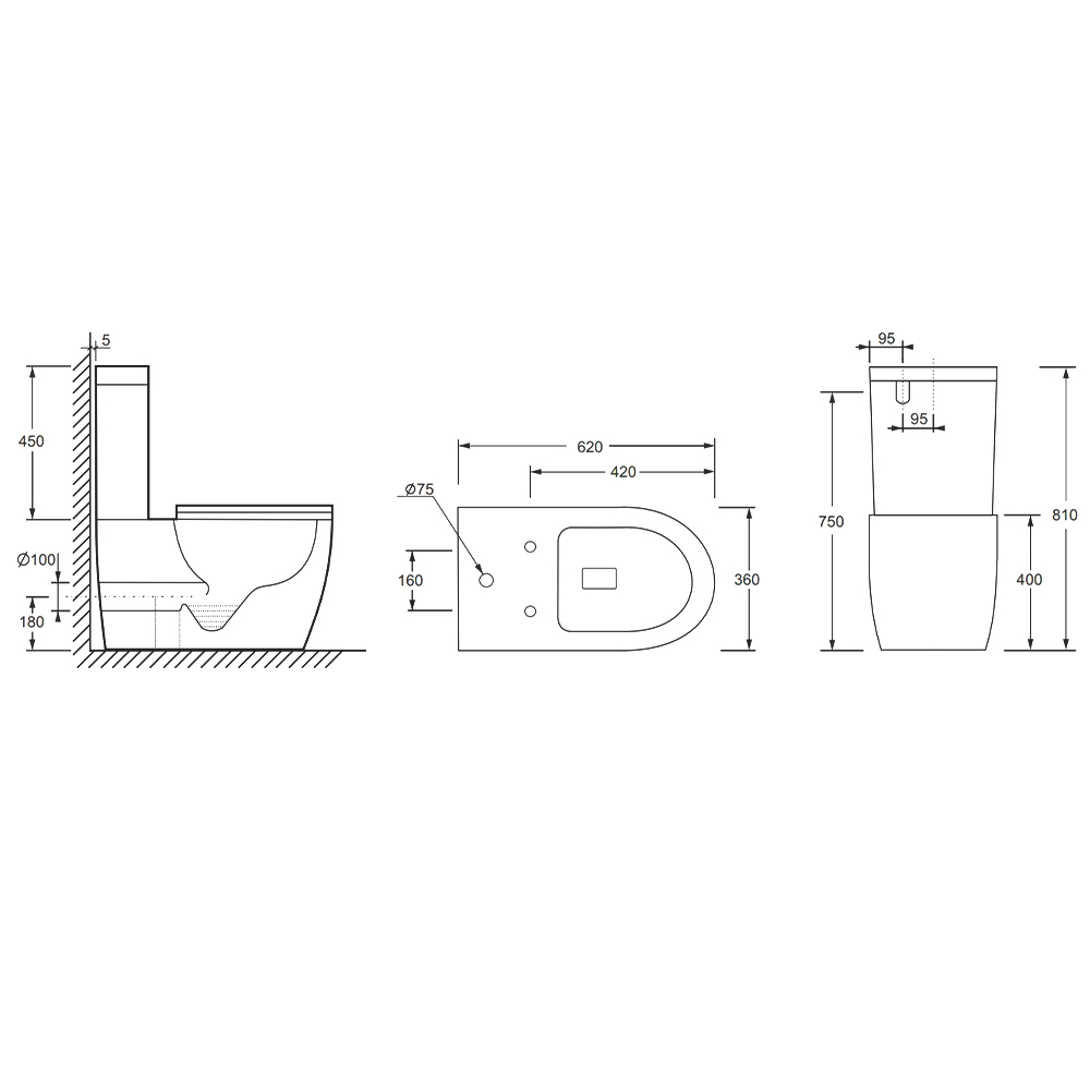 Бачок для унитаза Ceramica Nova Mia CN1801-T белый глянец