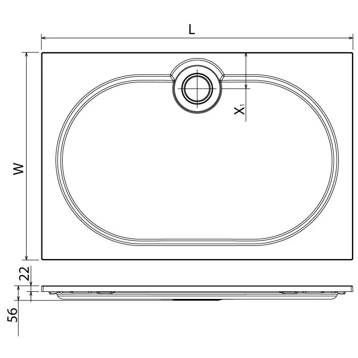 Душевой поддон Cezares 120х80см TRAY-S-AH-120/80-550-56-W белый