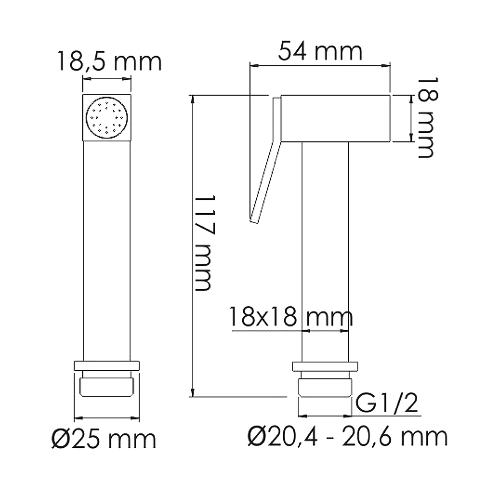 Гигиенический душ Wasserkraft A55094 со смесителем, золото