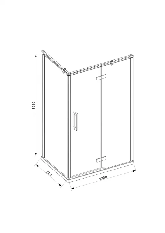 Душевой уголок Bravat Blackline 80x120см BS120.3113AB профиль черный, стекло прозрачное