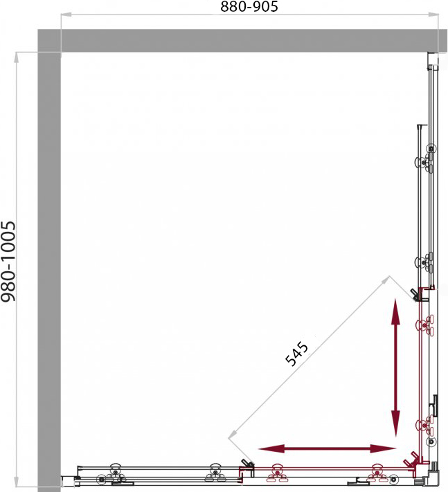 Душевой уголок BelBagno Sela 100x90см SELA-AH-2-100/90-C-Cr профиль хром, стекло прозрачное