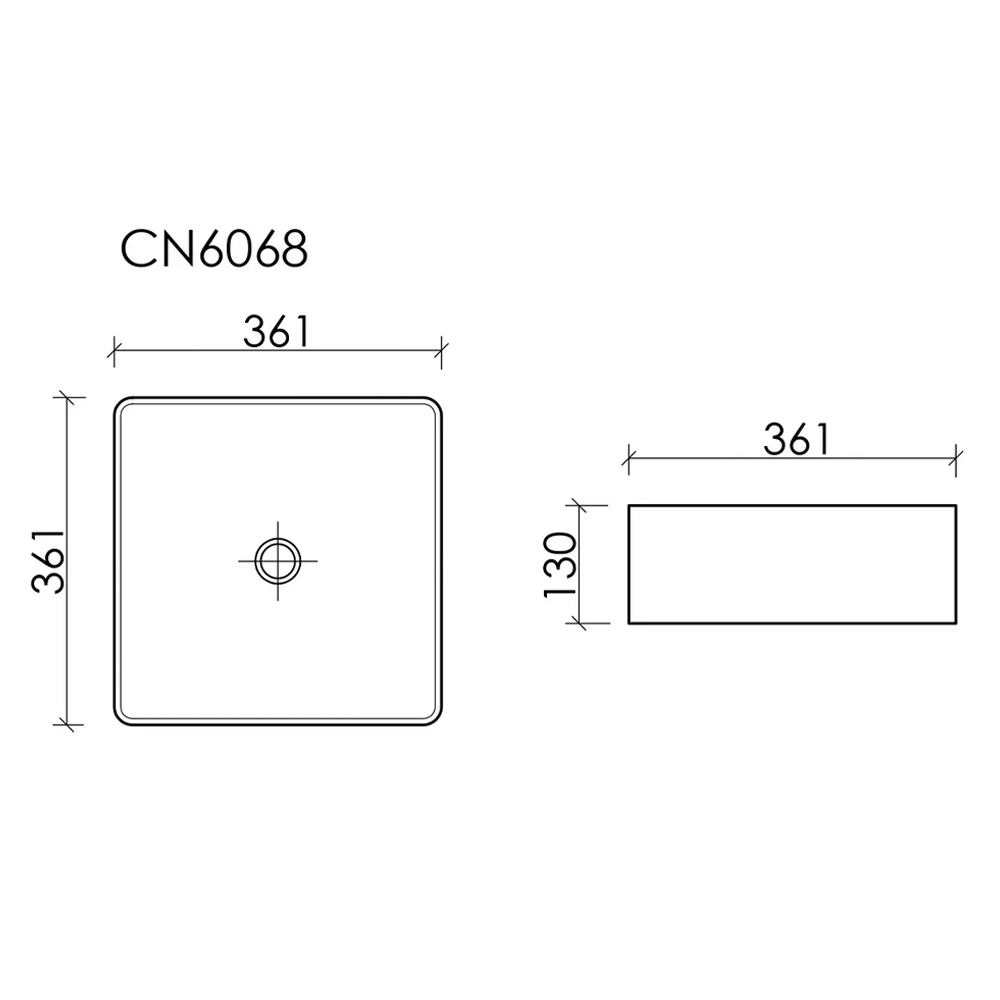 Раковина накладная Ceramica Nova Element CN6068MB черная матовая