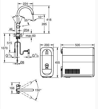 Смеситель для кухни Grohe Blue Home 31455000 хром