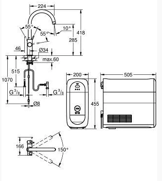 Смеситель для кухни Grohe Blue Home 31455000 хром