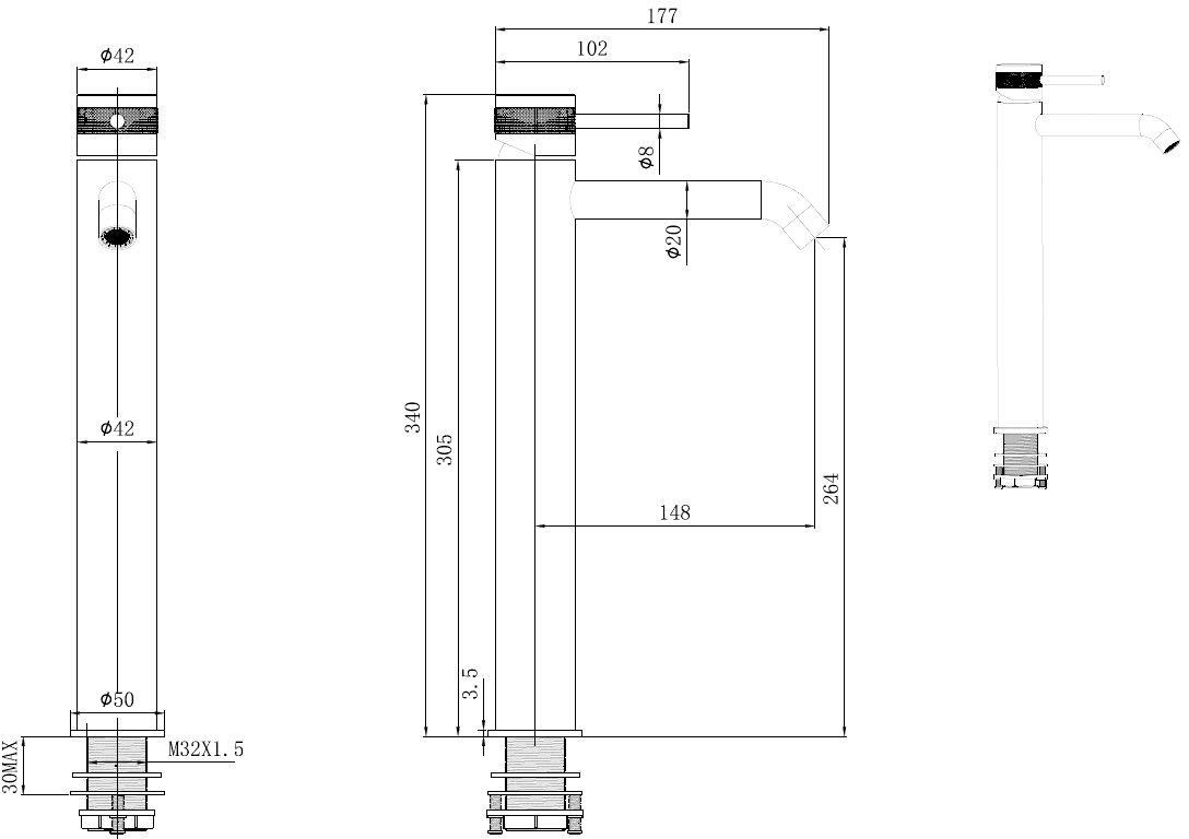 Смеситель для раковины Allen Brau Priority 5.31A02-MG брашированный графит