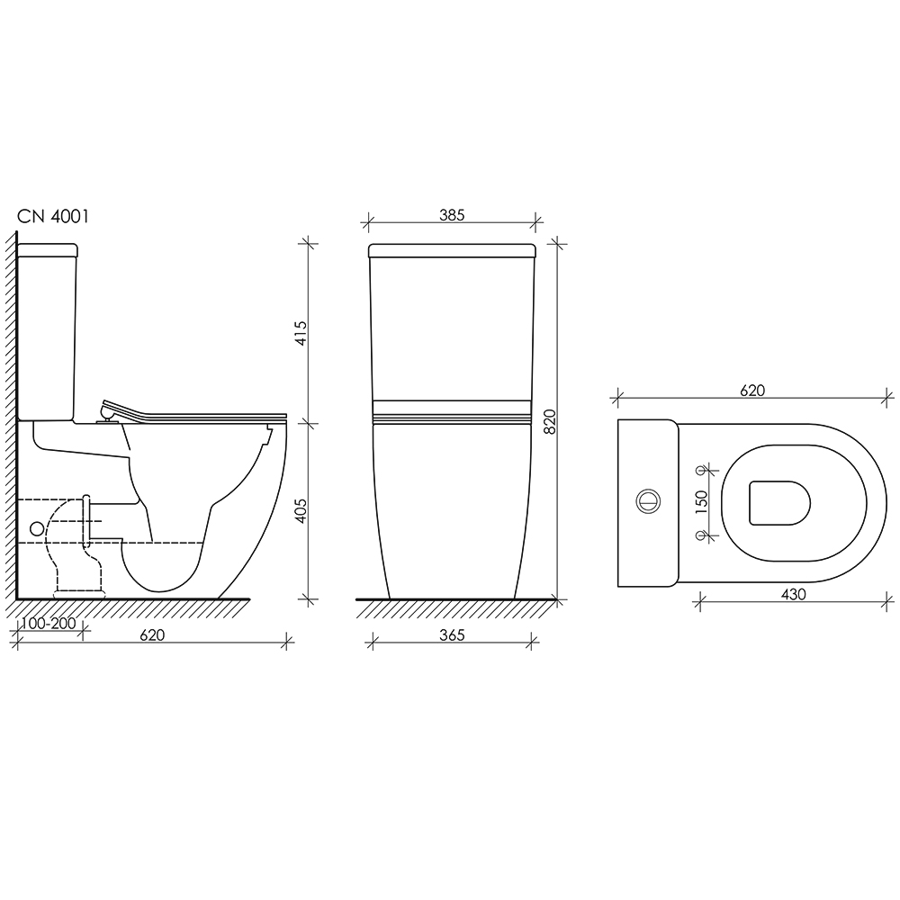 Чаша для унитаза-компакта Ceramica Nova Metropol CN4001-B с крышкой-сиденьем