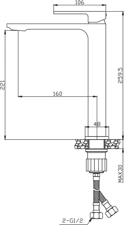 Смеситель для раковины BelBagno Luce LUC-LMC-CRM хром