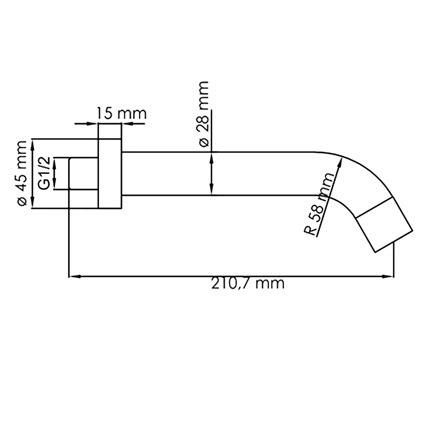 Излив Wasserkraft Elbe A084 черный