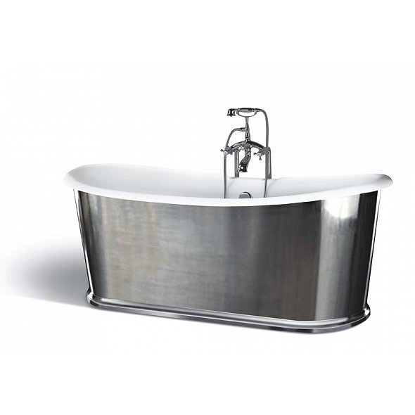 Чугунная ванна Aquanet Sharking 183x78 SW-1010B хром, глянец