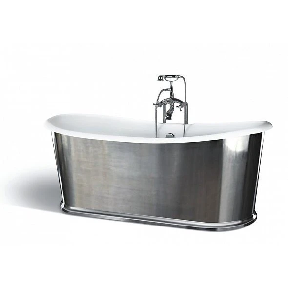 Чугунная ванна Aquanet Sharking 183x78 SW-1010B хром, глянец
