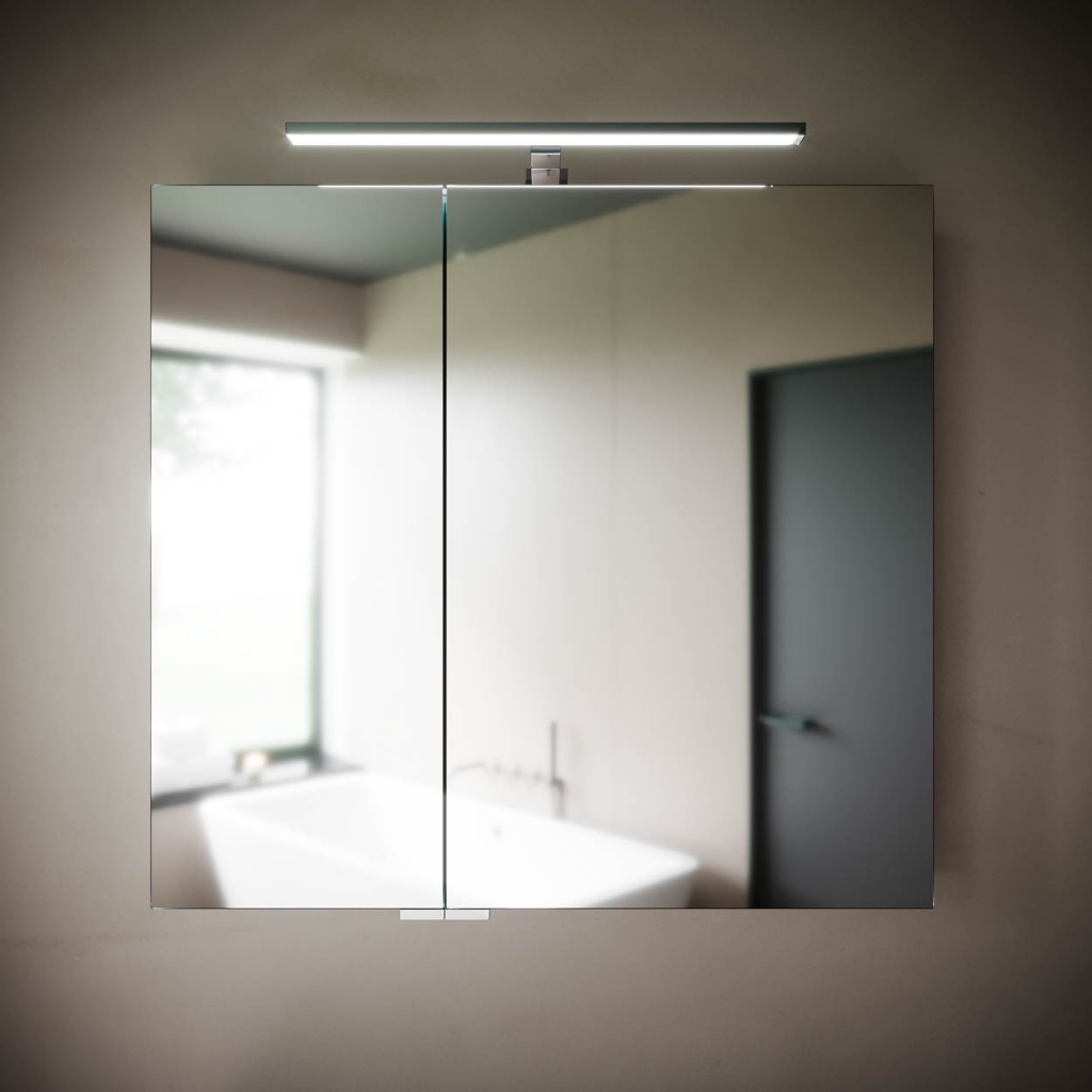 Зеркальный шкаф для ванной комнаты  SANCOS Hilton 800x148х740 мм, с LED подсветкой,арт. Z800