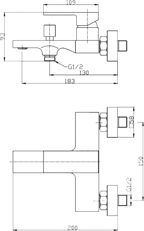 Смеситель для ванны с душем BelBagno ROMANO ROM-VAS-CRM хром