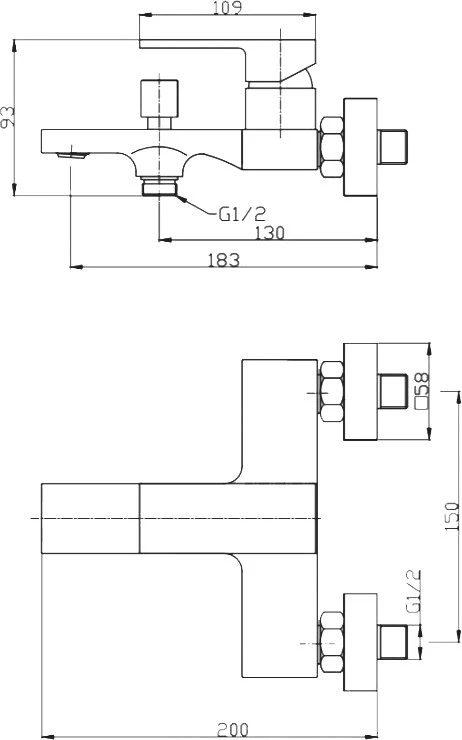 Смеситель для ванны с душем BelBagno ROMANO ROM-VAS-CRM хром