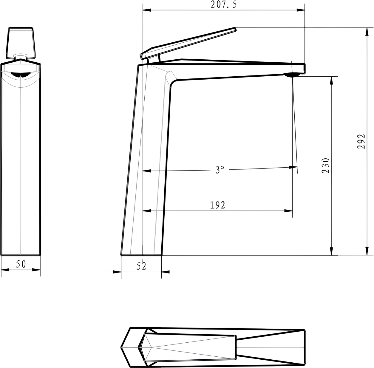 Смеситель для раковины Boheme Venturo 382 золото