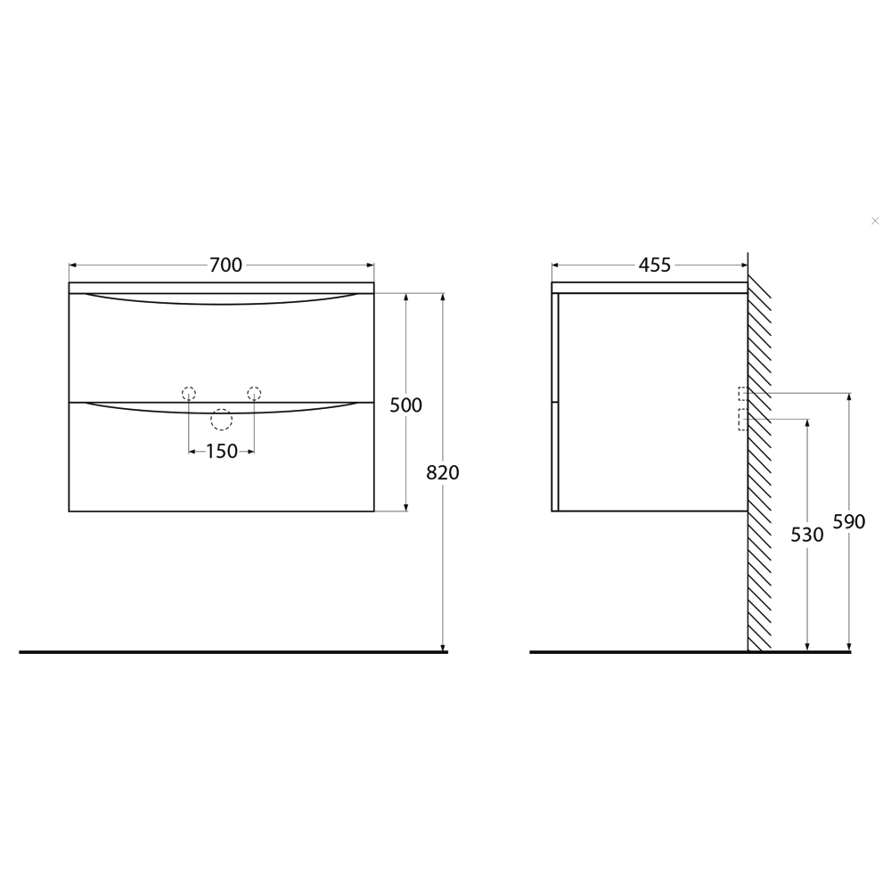 Тумба под раковину Belbagno Acqua 70 ACQUA-700-2C-SO-RR Rovere Rustico