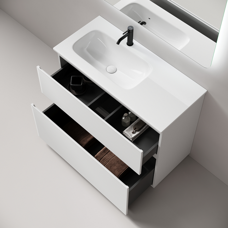 Тумба под раковину Sancos Folk Floor 100 FL100FLW левая, напольная, Bianco