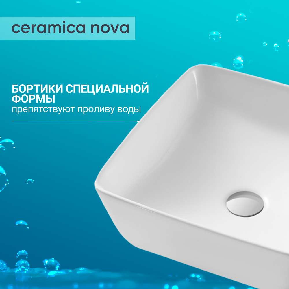 Раковина накладная Ceramica Nova FORM CN2002 белая глянцевая