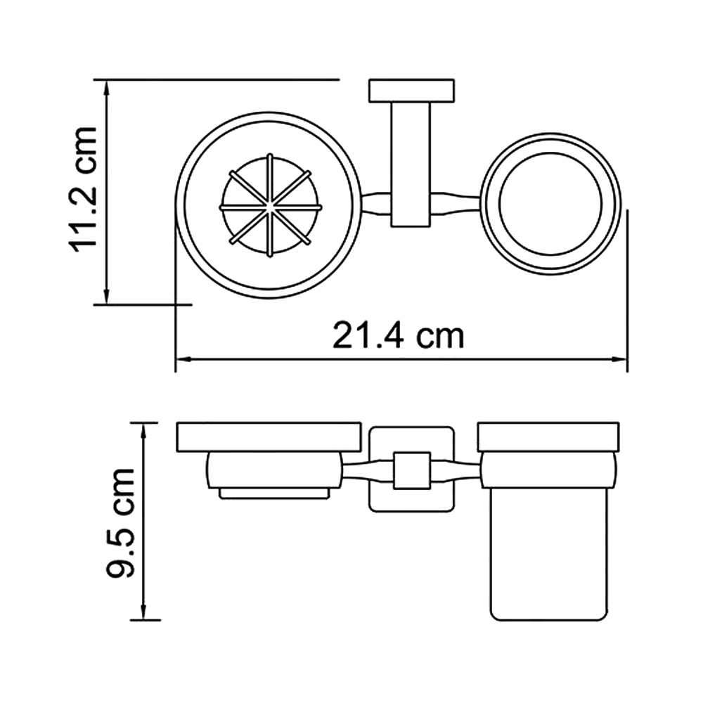 Стакан Wasserkraft Lippe K-6526 с мыльницей, хром