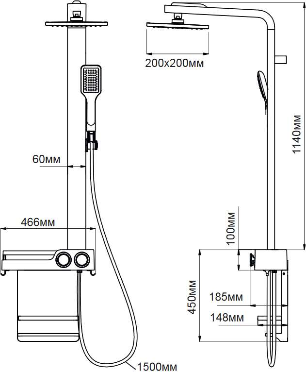 Душевая стойка Aquanet SF1706LW белая