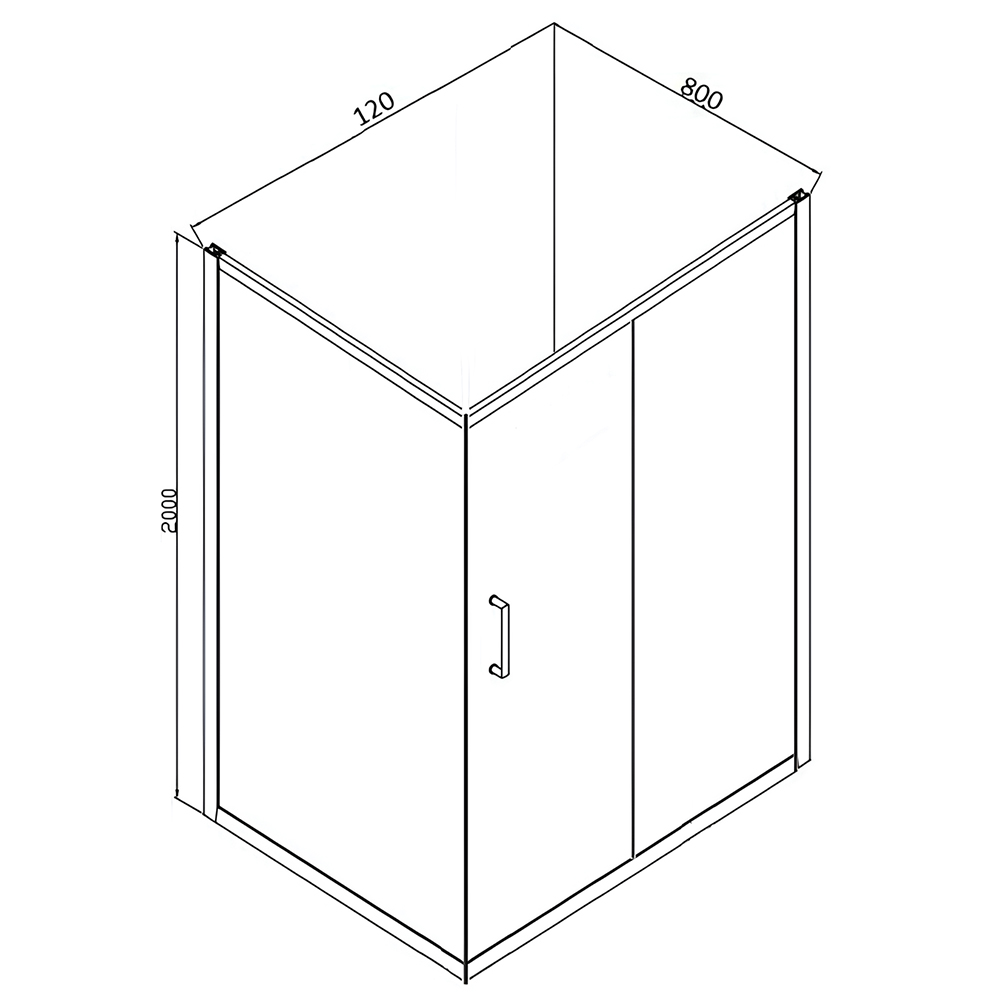 Душевой уголок Bravat Drop 120x80см BS120.3100A профиль хром, стекло прозрачное