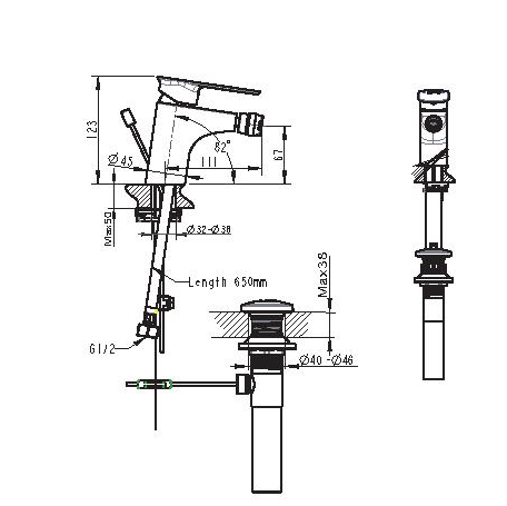 Смеситель для биде Bravat Gina F365104C-ENG хром