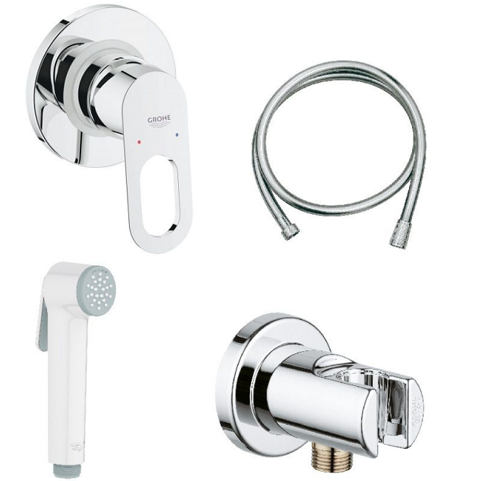 Гигиенический душ Grohe BauLoop 124896 со смесителем, хром