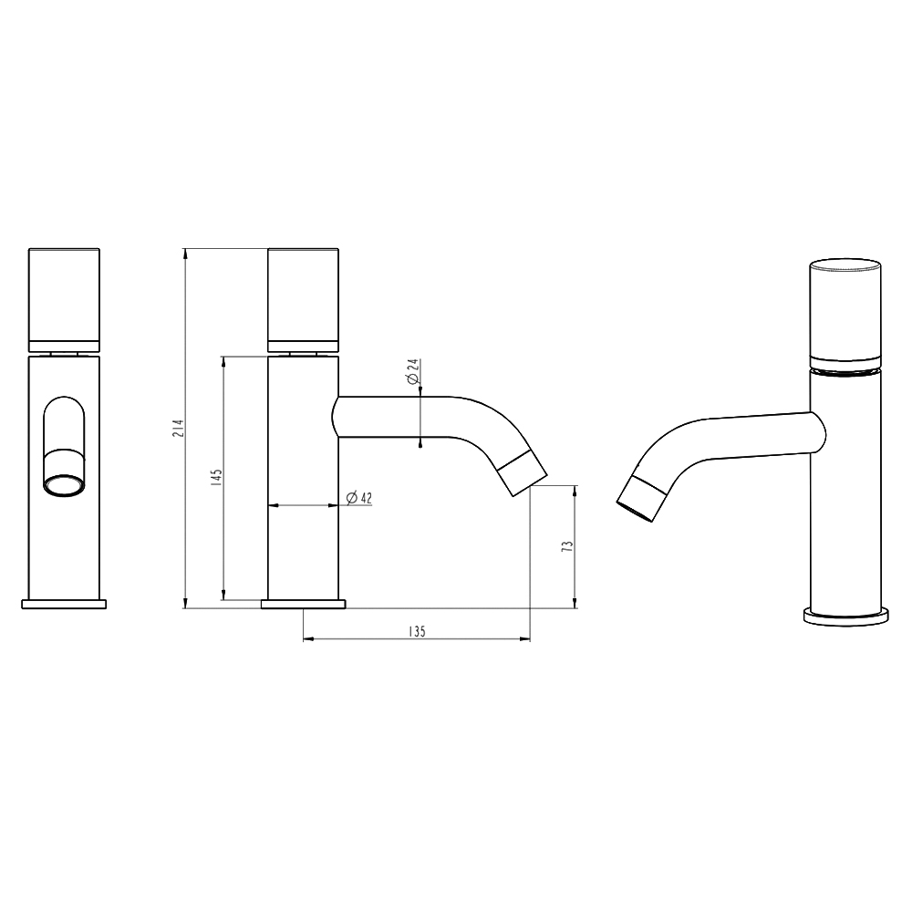 Смеситель для раковины Boheme Stick 121-NB.4 никель браш