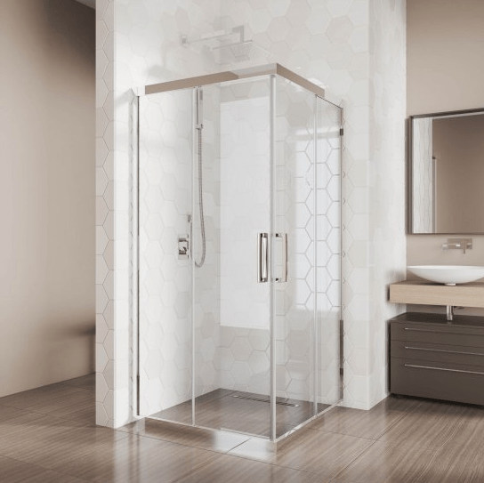 Душевой уголок GuteWetter KÜBELE 90х90см DE019SC профиль хром матовый, стекло прозрачное