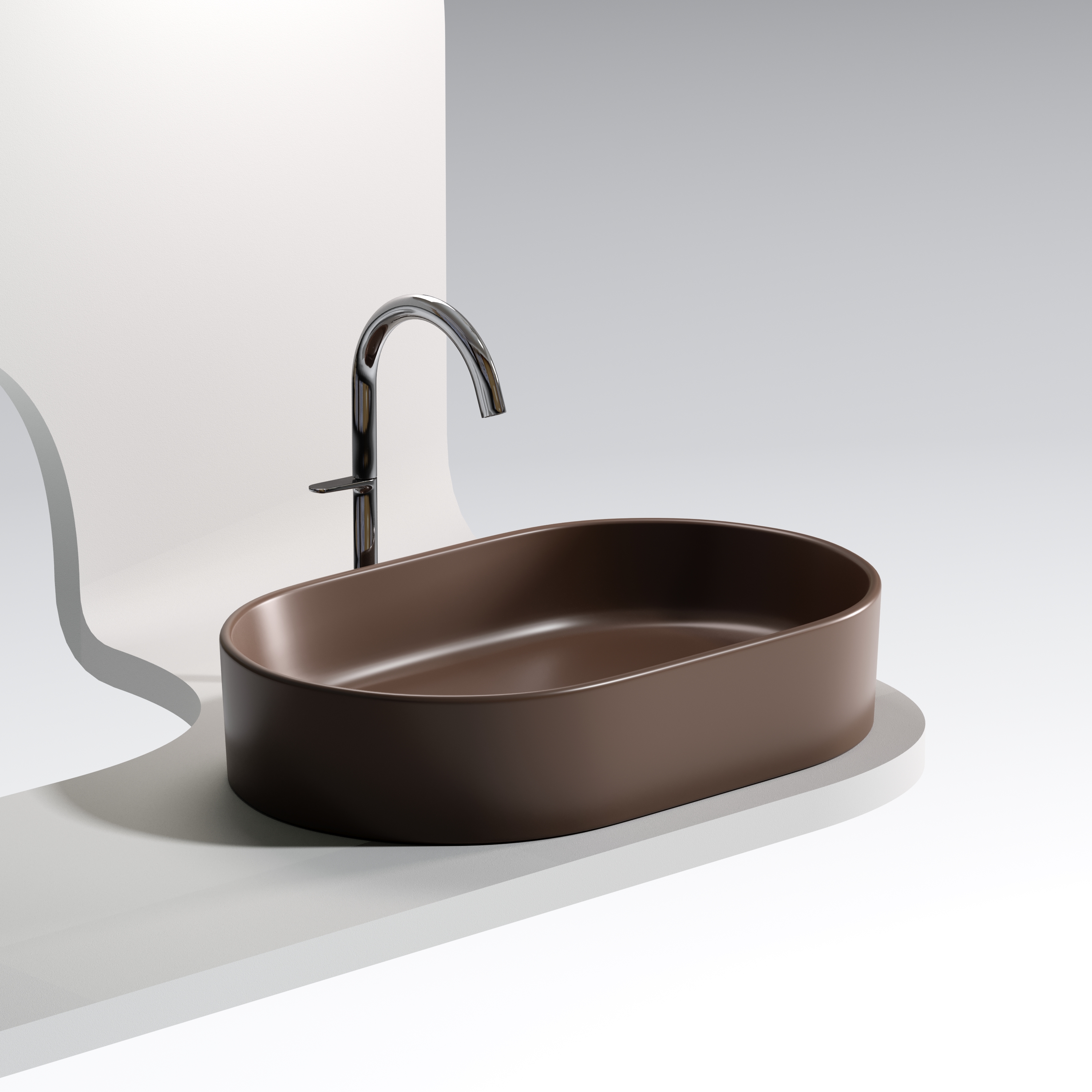 Раковина накладная Ceramica nova Element 600*380*122мм CN6048MDB коричневая матовая