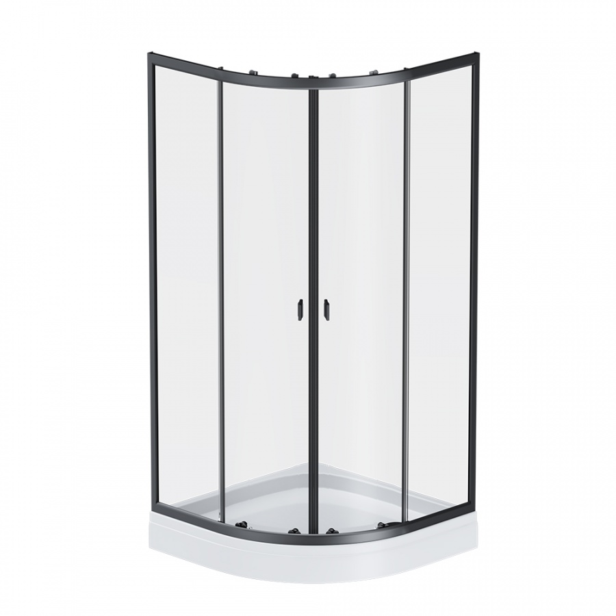 Душевой уголок AM.PM X-Joy 90x90см W88E-205-090BT профиль матовый черный, стекла прозрачные