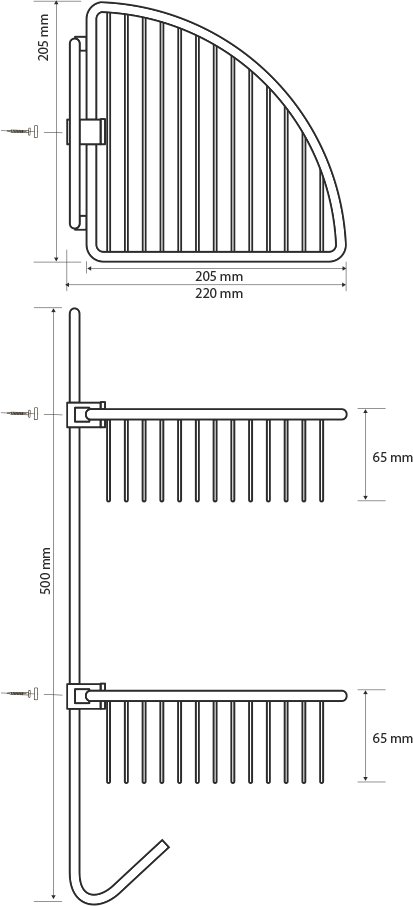 Полка Bemeta Cytro 146208232 2-ярусная, хром