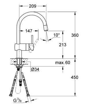 Смеситель для кухни Grohe Minta 32918DC0 хром