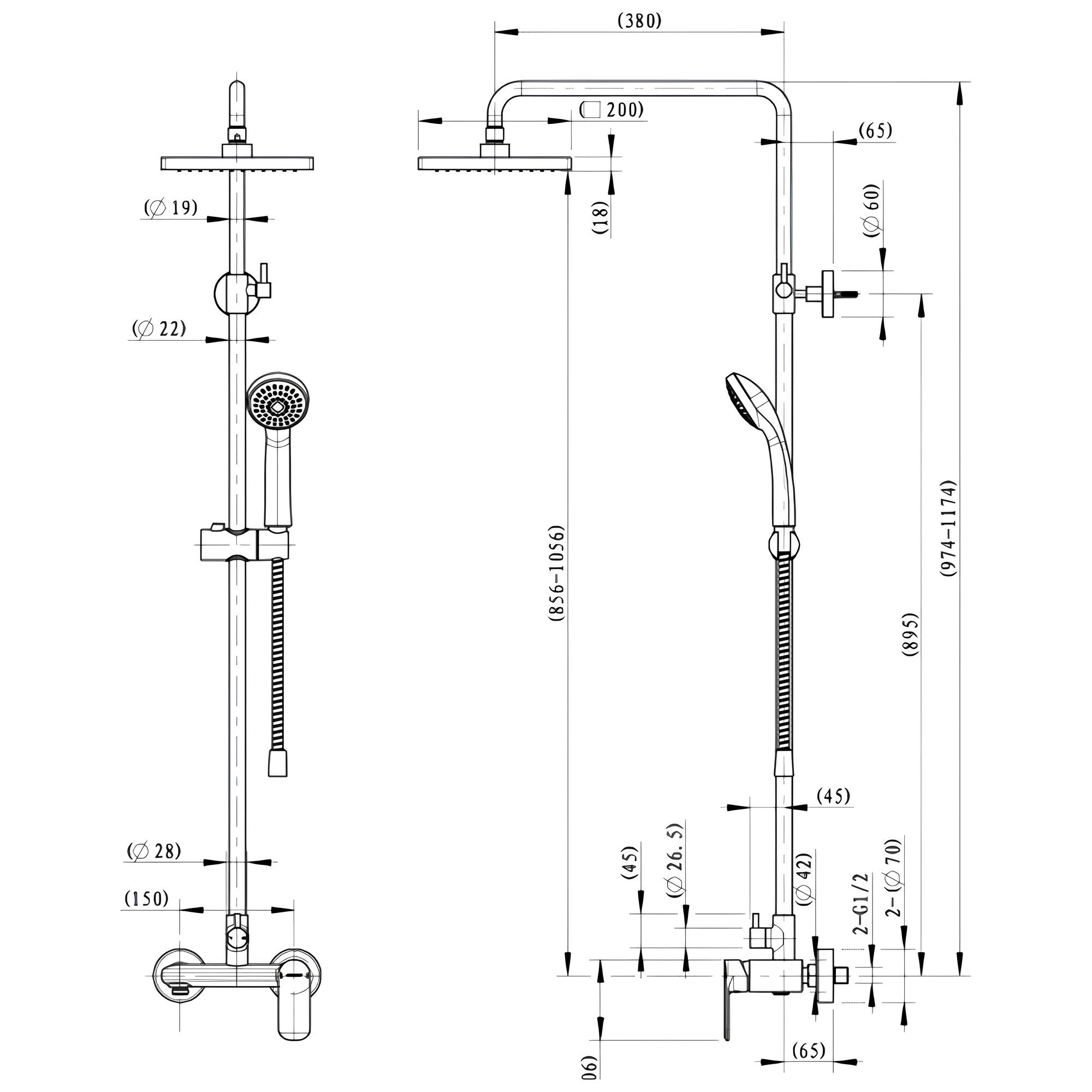 Душевая стойка Bravat Opal F9125183CP-A4-RUS хром