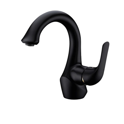 Смеситель для раковины Lemark Swan LM5406BG черный матовый / золото