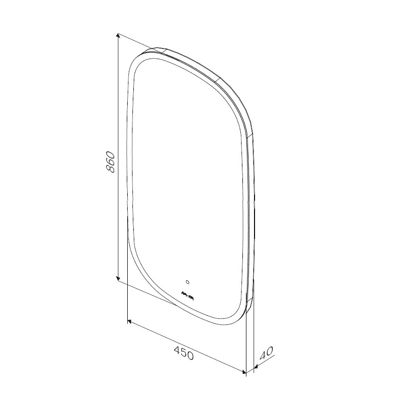 Зеркало AM.PM Func 45 M8FMOX0451WGH с подсветкой, ИК-сенсором, белое