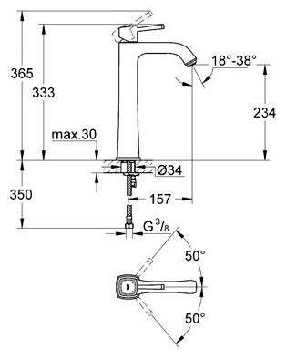 Смеситель для раковины Grohe Grandera 23313000 хром