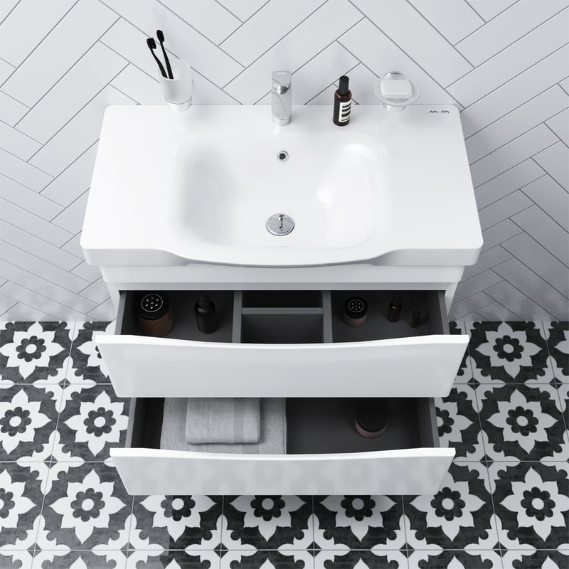 Тумба с раковиной AM.PM Like 80 белый глянец Тумба с раковиной AM.PM Like 80 белый глянец