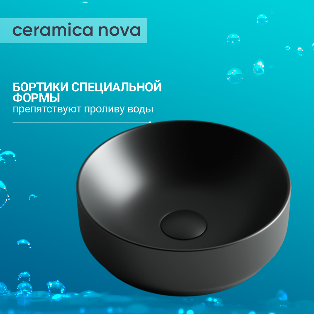 Раковина накладная Ceramica Nova Element CN6007 черная матовая