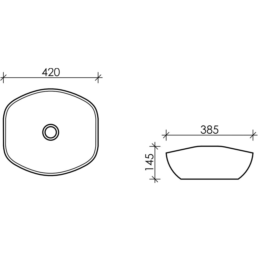 Раковина накладная Ceramica Nova Element CN5017 белая глянцевая